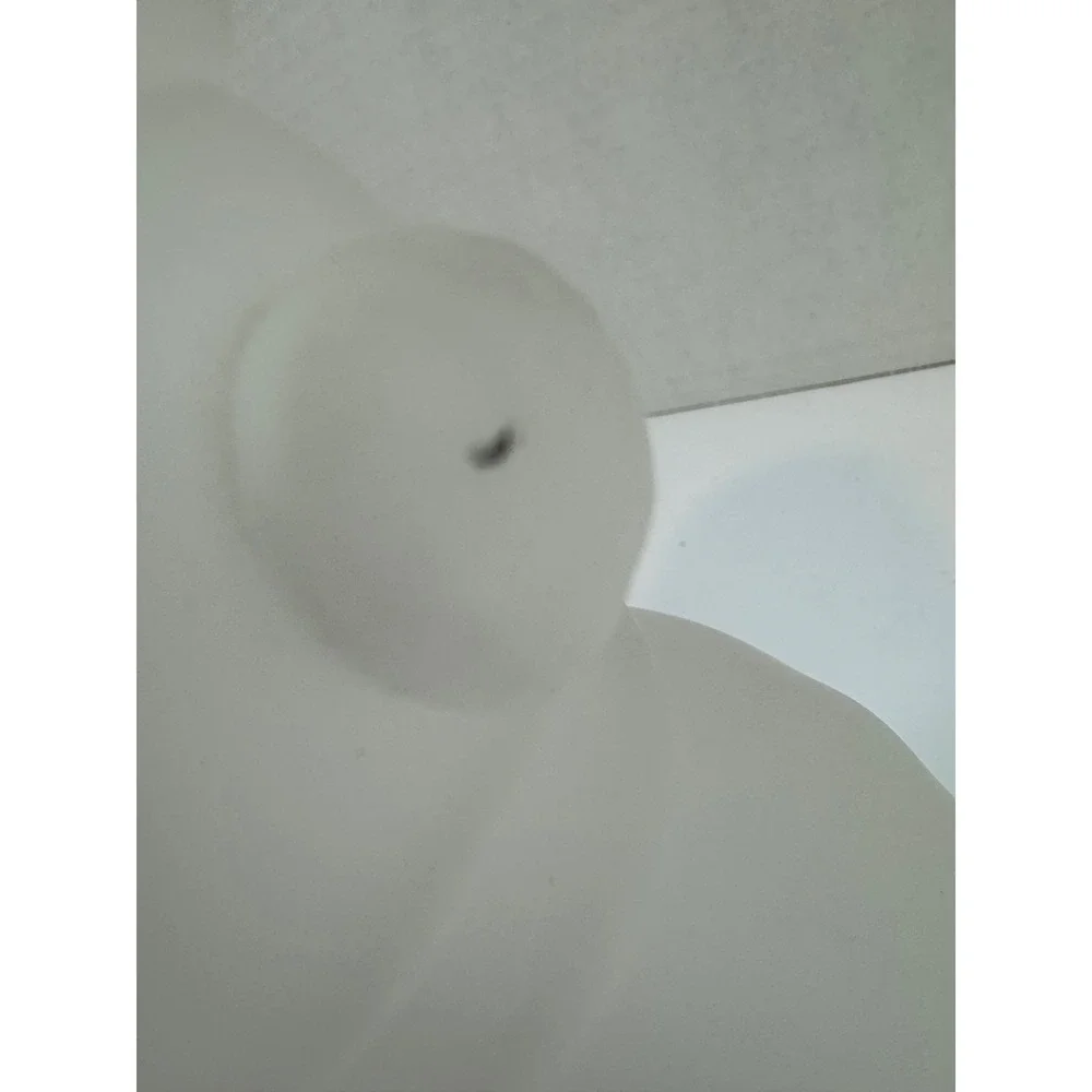 VTG Rare Mosser Satin Frosted White Glass Snowman Fairy Lamp Top #186-CS 1978
